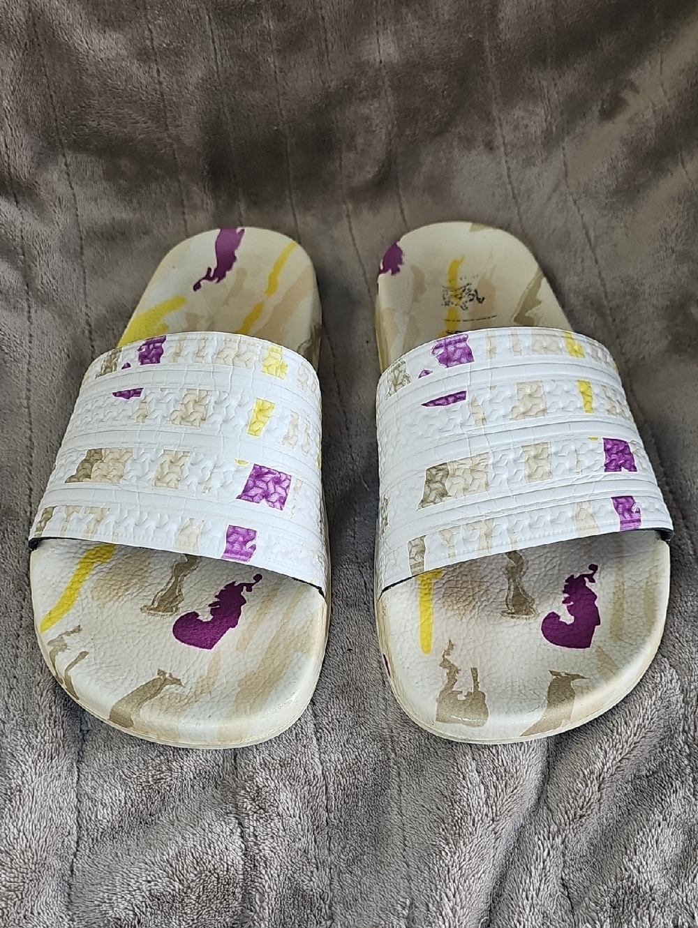 Adidas Adilette Thebe Magugu Slides Purple And Yellow
